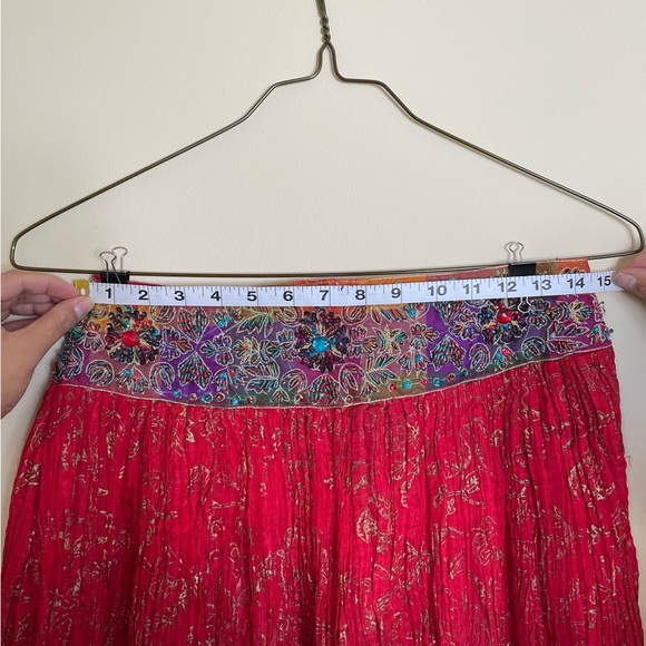 Red and Teal Lehenga - Three Pieces (Blouse, Lehenga Skirt, and Dupatta) - Picture 5 of 11